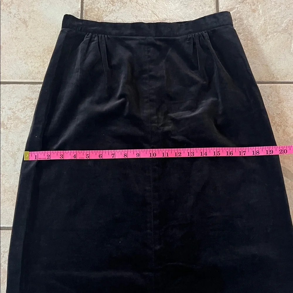 Vintage Diane Rich California‎ Elegant Black Velvet Maxi Skirt, Sz S/M